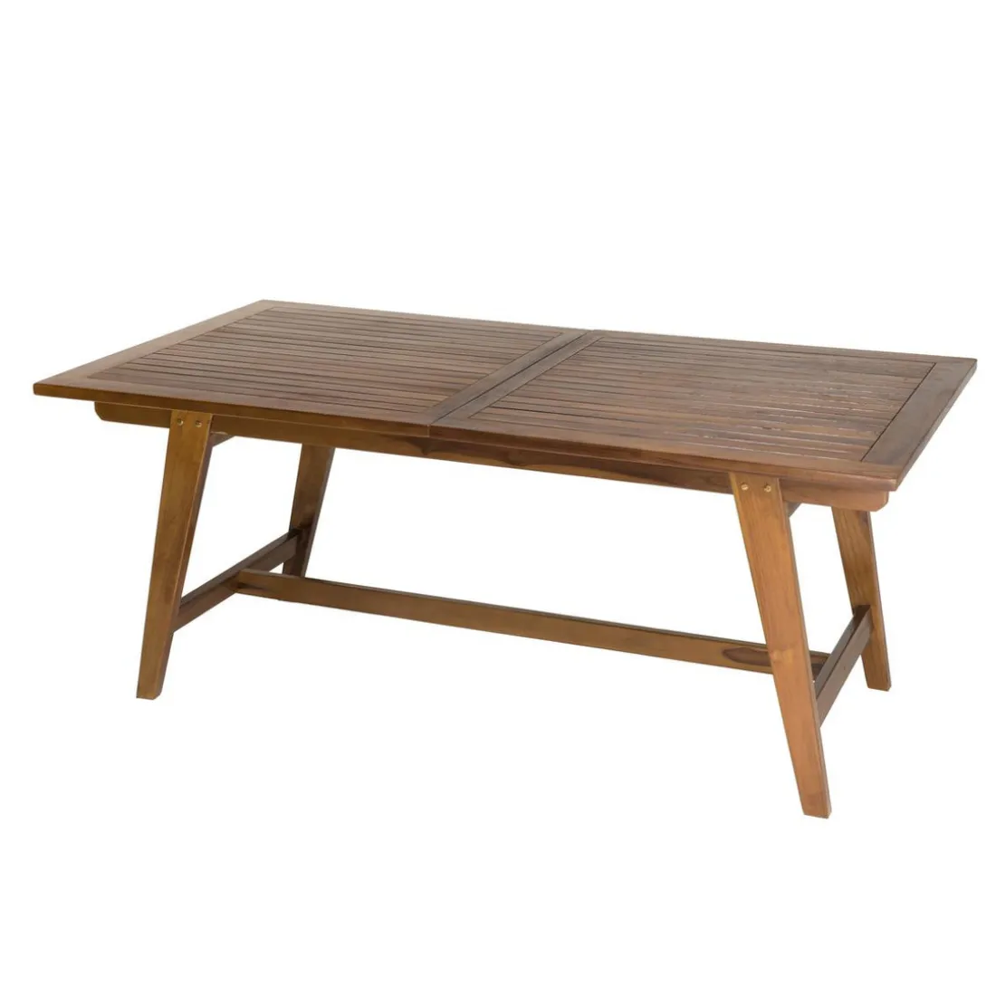 Table de jardin HANNA 8/10 personnes - rectangulaire scandi extensible 180/240x100cm en bois teck huilé