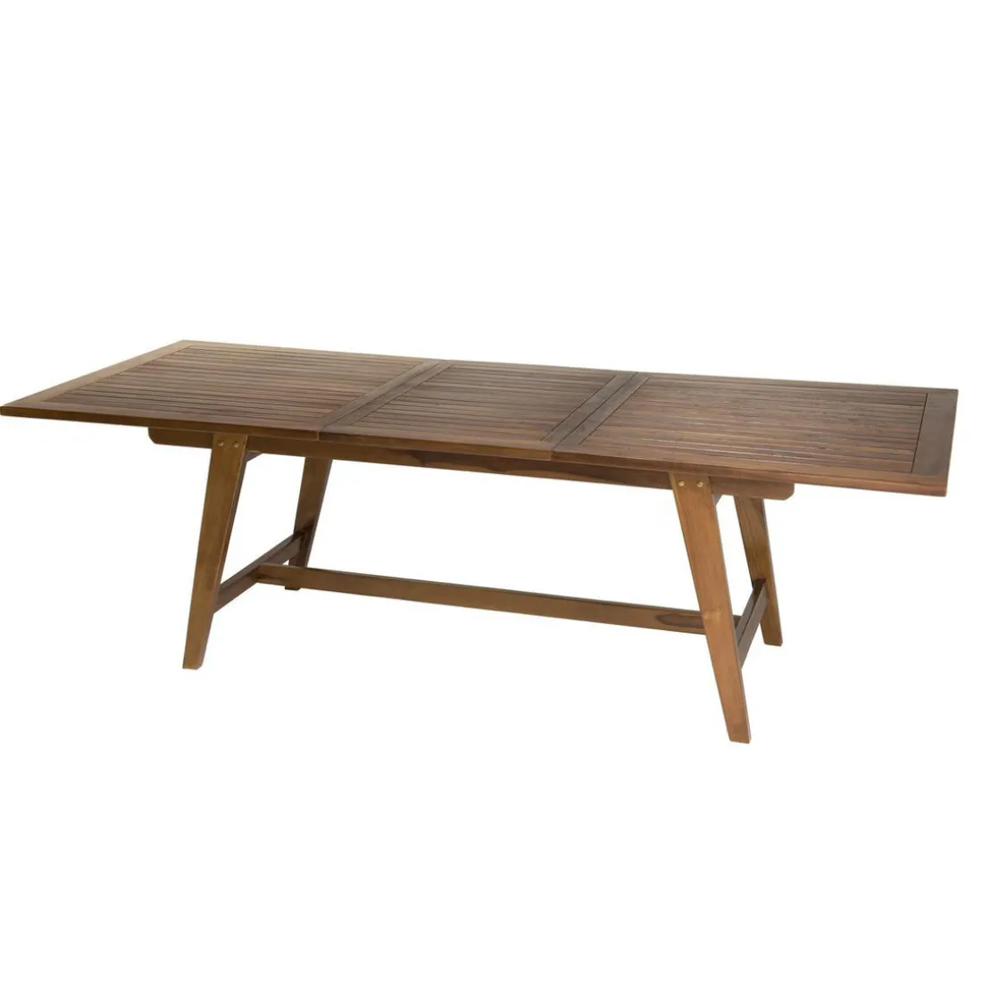 Table de jardin HANNA 8/10 personnes - rectangulaire scandi extensible 180/240x100cm en bois teck huilé