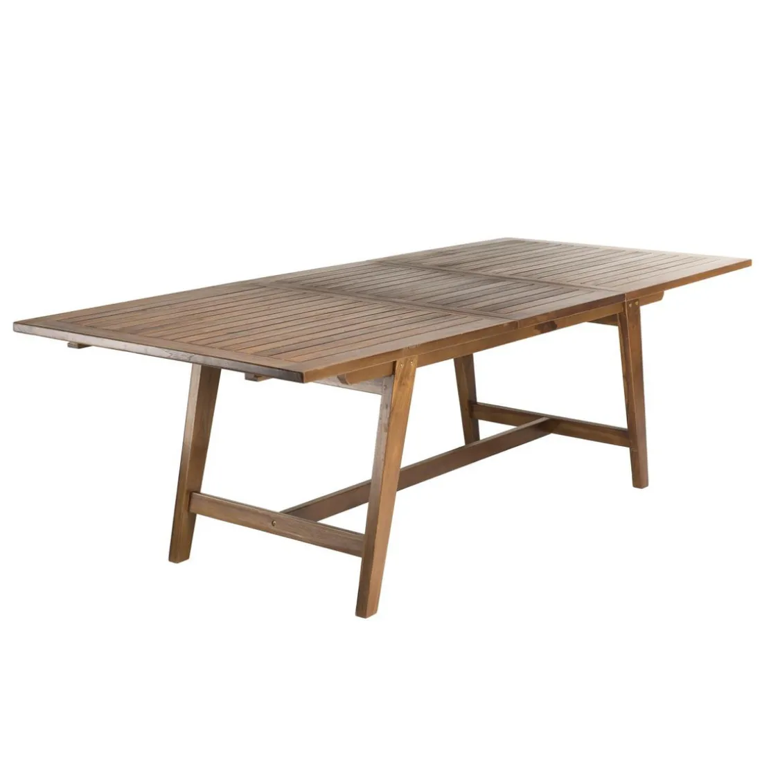 Table de jardin HANNA 8/10 personnes - rectangulaire scandi extensible 180/240x100cm en bois teck huilé