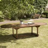 Table de jardin HANNA 10/12 personnes - ovale double extension 200/300 x 120 cm en bois teck huilé