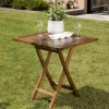 Table de jardin HANNA 2 personnes - carrée pliante 70 x 70 cm en bois teck huilé