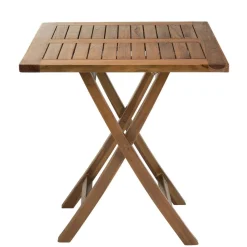 Table de jardin HANNA 2 personnes - carrée pliante 70 x 70 cm en bois teck huilé