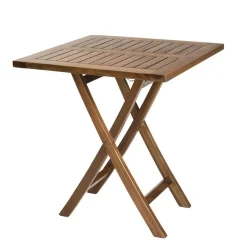 Table de jardin HANNA 2 personnes - carrée pliante 70 x 70 cm en bois teck huilé
