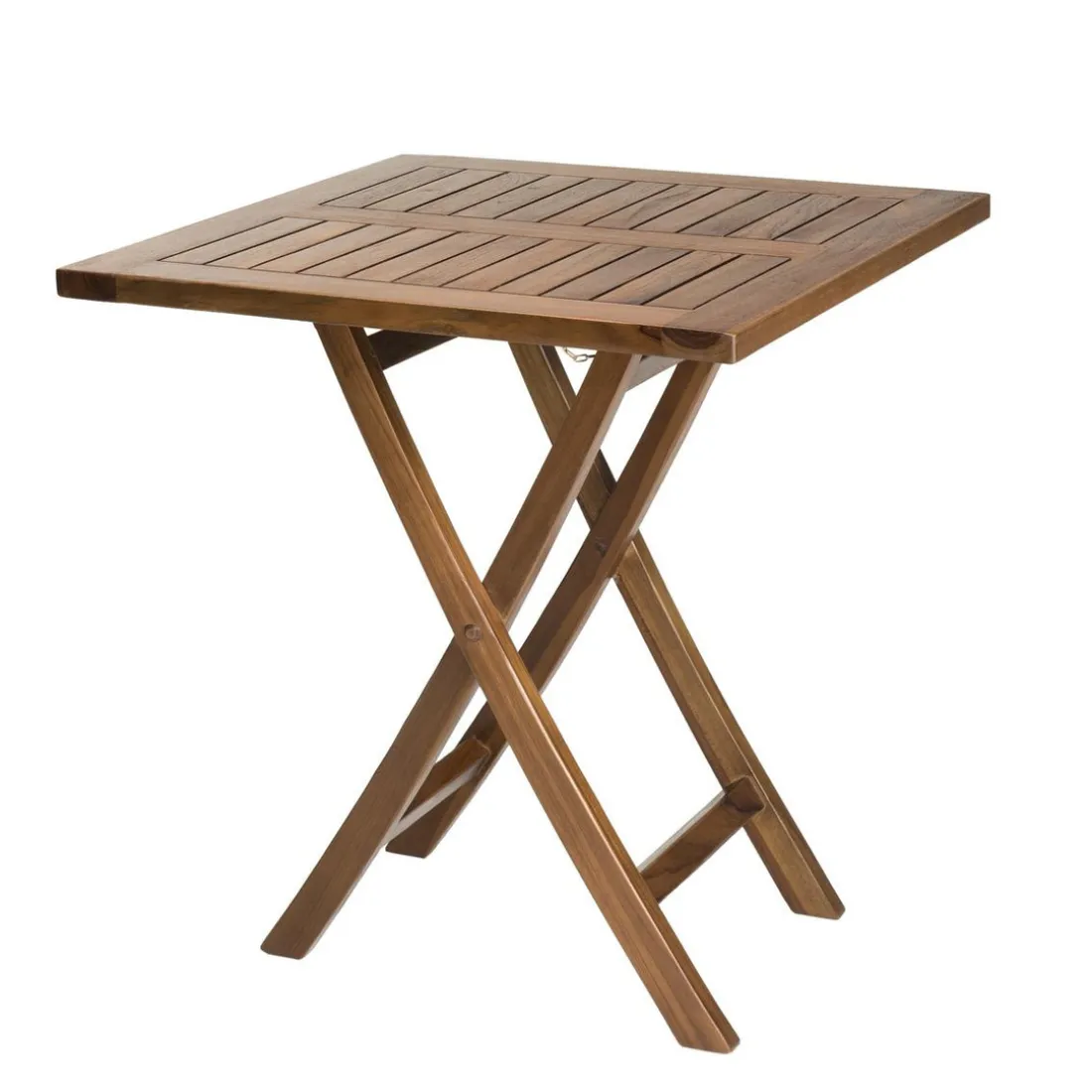 Table de jardin HANNA 2 personnes - carrée pliante 70 x 70 cm en bois teck huilé
