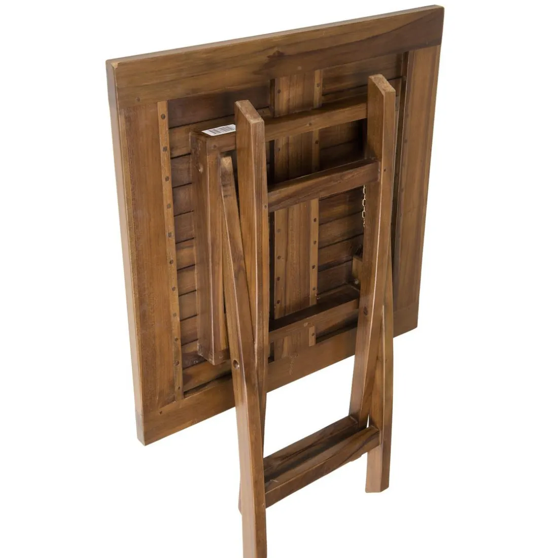 Table de jardin HANNA 2 personnes - carrée pliante 70 x 70 cm en bois teck huilé