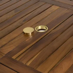 Table de jardin HANNA 8/10 personnes - Table ovale extensible 180/240 x 100 cm en bois teck huilé