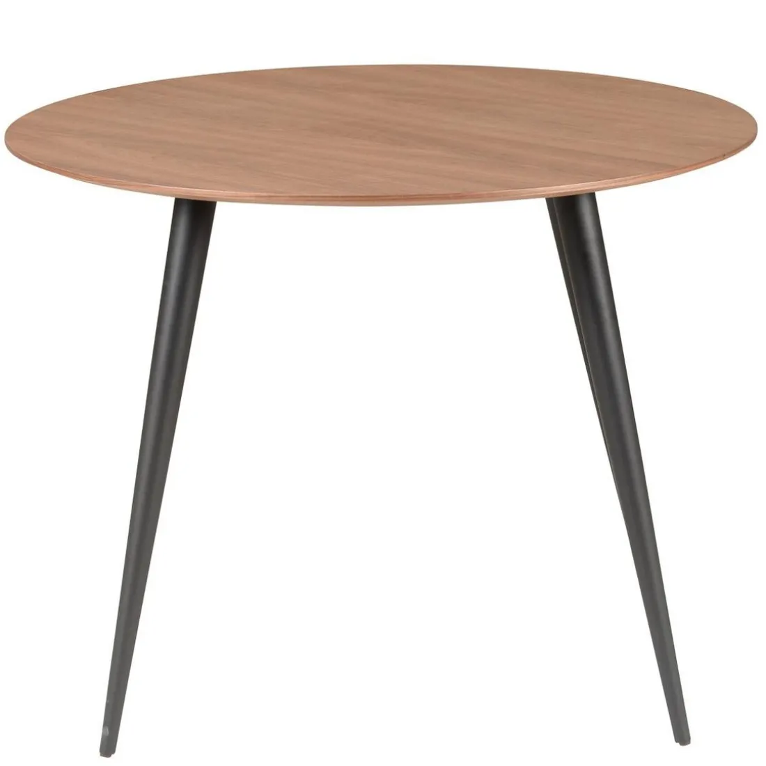 Table de Repas Ronde Ø 100 cm Bois Foncé et Pieds en Hêtre Noirs PIPOU