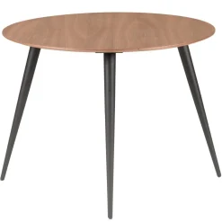 Table de Repas Ronde Ø 100 cm Bois Foncé et Pieds en Hêtre Noirs PIPOU
