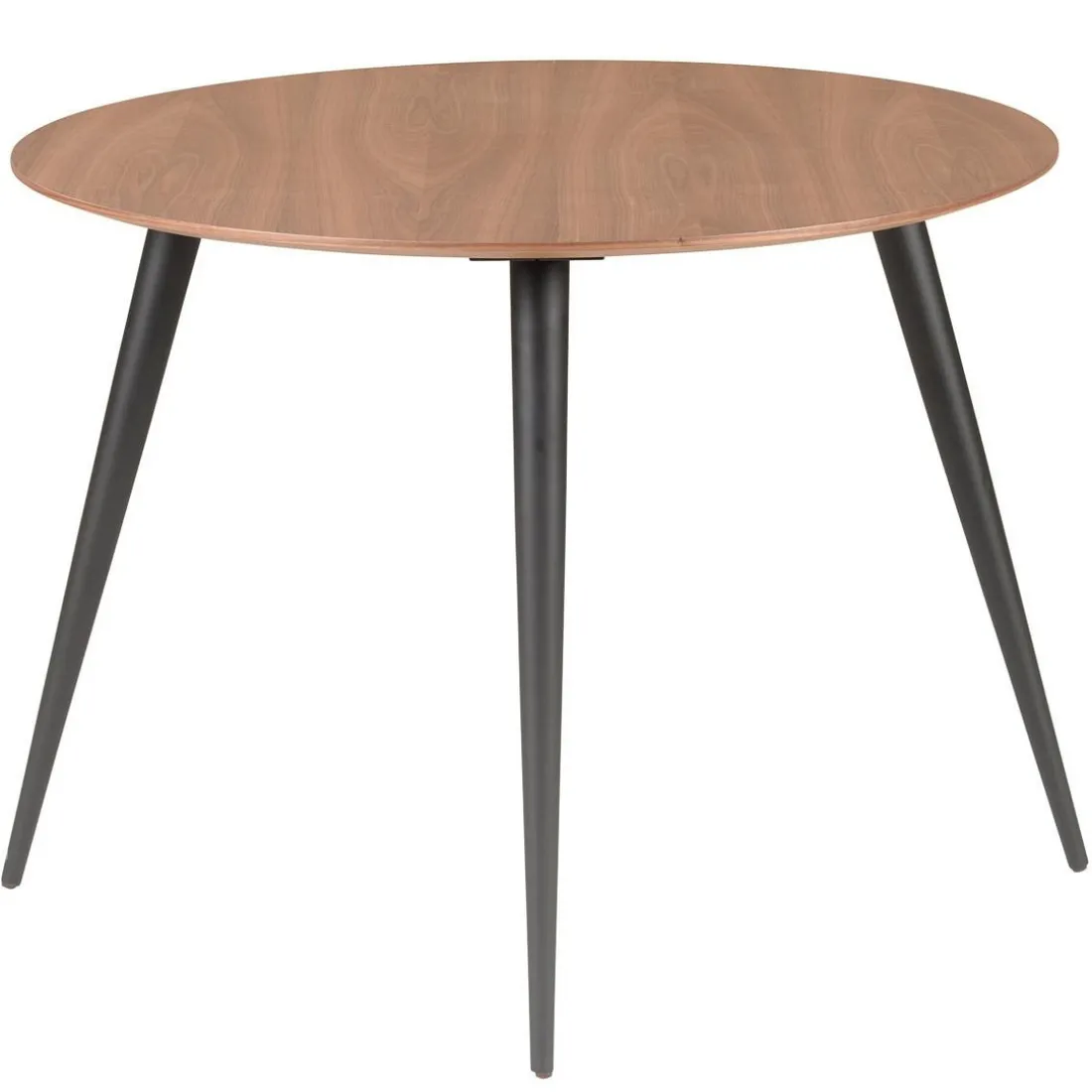 Table de Repas Ronde Ø 100 cm Bois Foncé et Pieds en Hêtre Noirs PIPOU