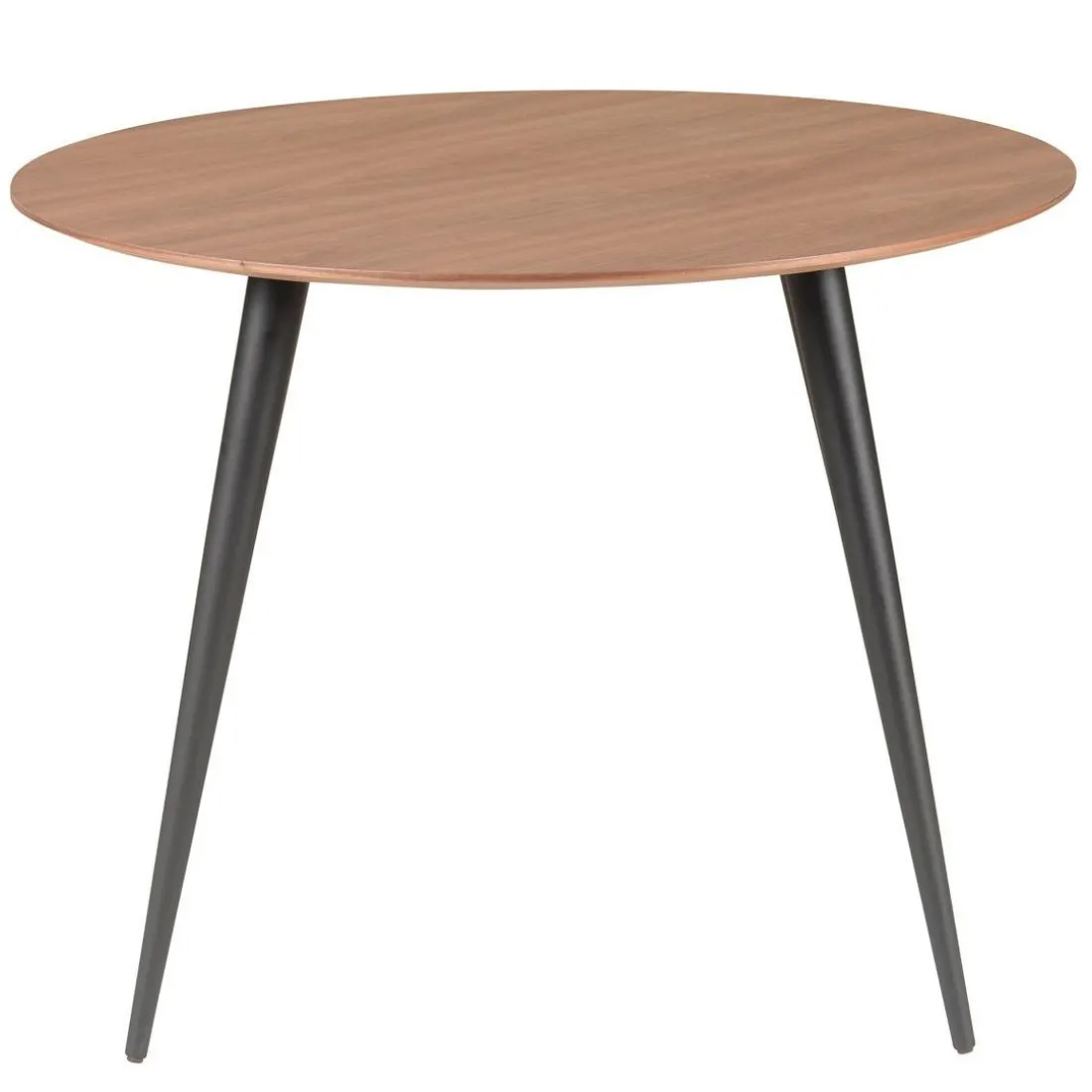 Table de Repas Ronde Ø 100 cm Bois Foncé et Pieds en Hêtre Noirs PIPOU