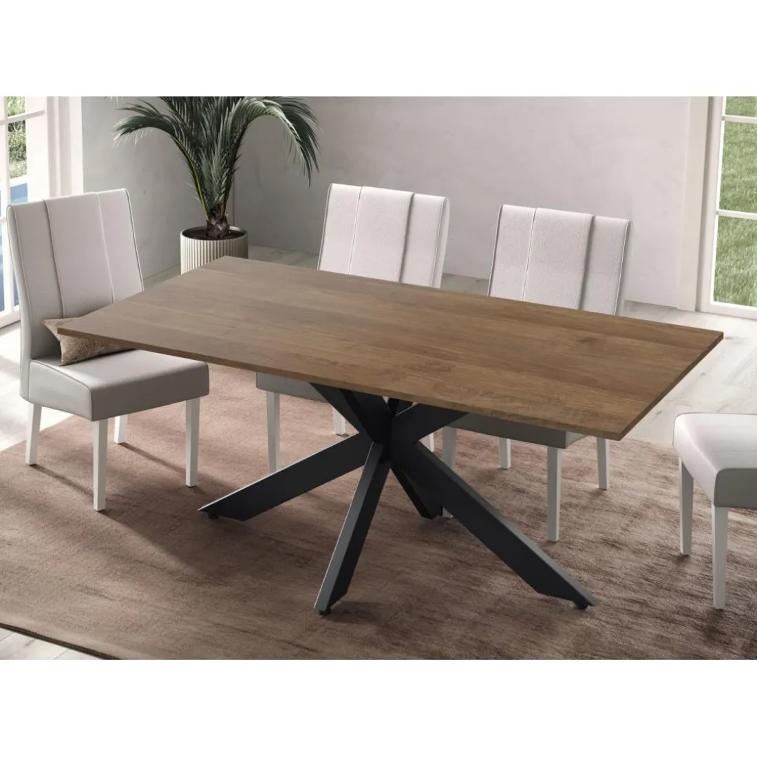 Table de repas SPIDER pieds métal Panneaux de particules de première qualité