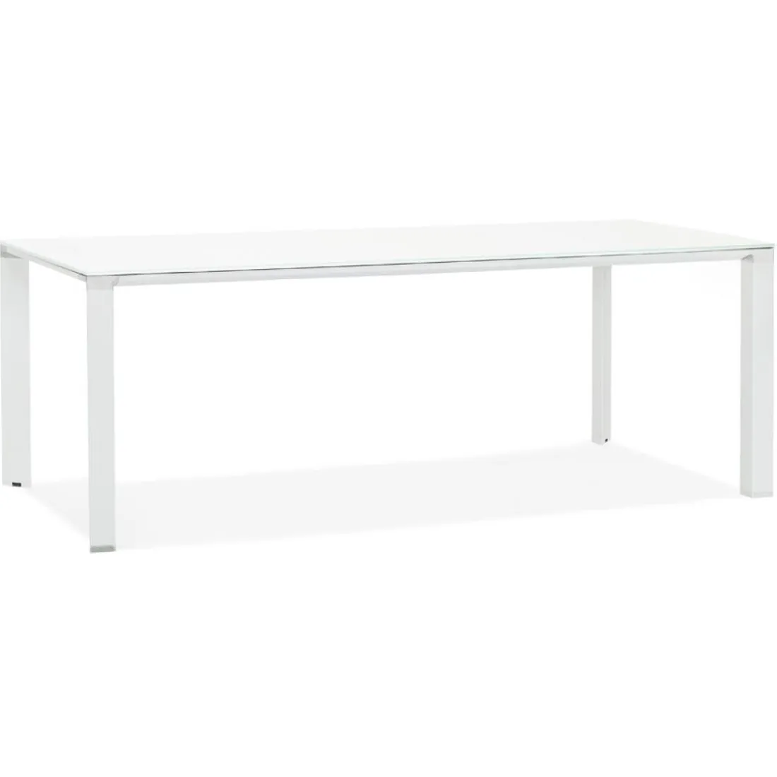 Table de réunion ou à manger design 'XLINE' en verre blanc