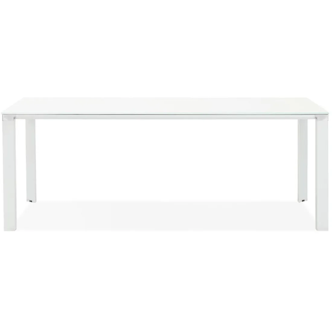 Table de réunion ou à manger design 'XLINE' en verre blanc