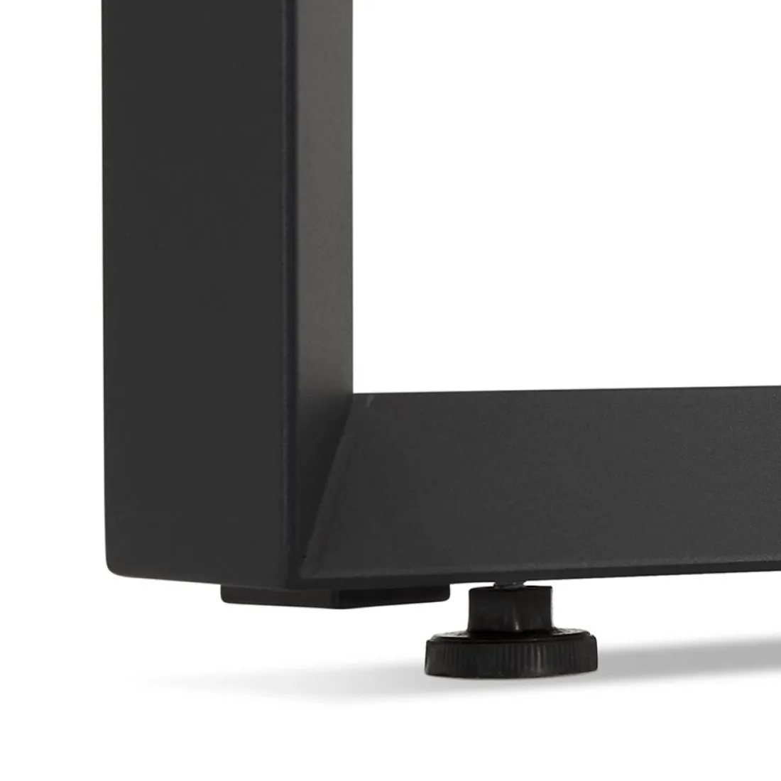 Table de réunion ou bureau bench 'BAKUS SQUARE' en bois finition Noyer et métal noir