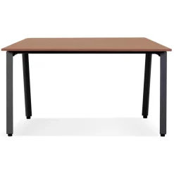 Table de réunion ou bureau bench 'AMADEUS SQUARE' en bois finition Noyer et métal noir