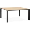 Table de réunion ou bureau bench 'XLINE SQUARE' en bois finition naturelle et métal noir