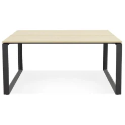 Table de réunion ou bureau bench 'BAKUS SQUARE' en bois finition naturelle et métal noir