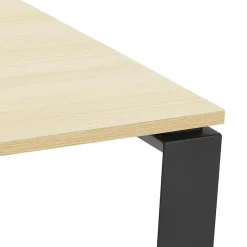Table de réunion ou bureau bench 'BAKUS SQUARE' en bois finition naturelle et métal noir
