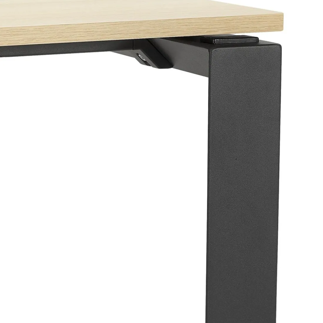 Table de réunion ou bureau bench 'BAKUS SQUARE' en bois finition naturelle et métal noir