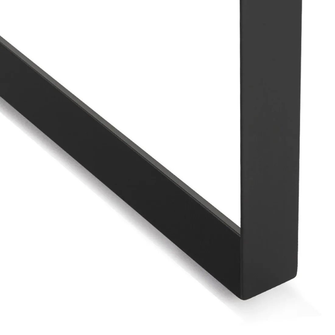 Table de réunion ou bureau bench 'BAKUS SQUARE' en bois finition naturelle et métal noir