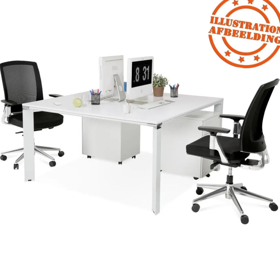 Table de réunion ou bureau bench 'XLINE SQUARE' blanc