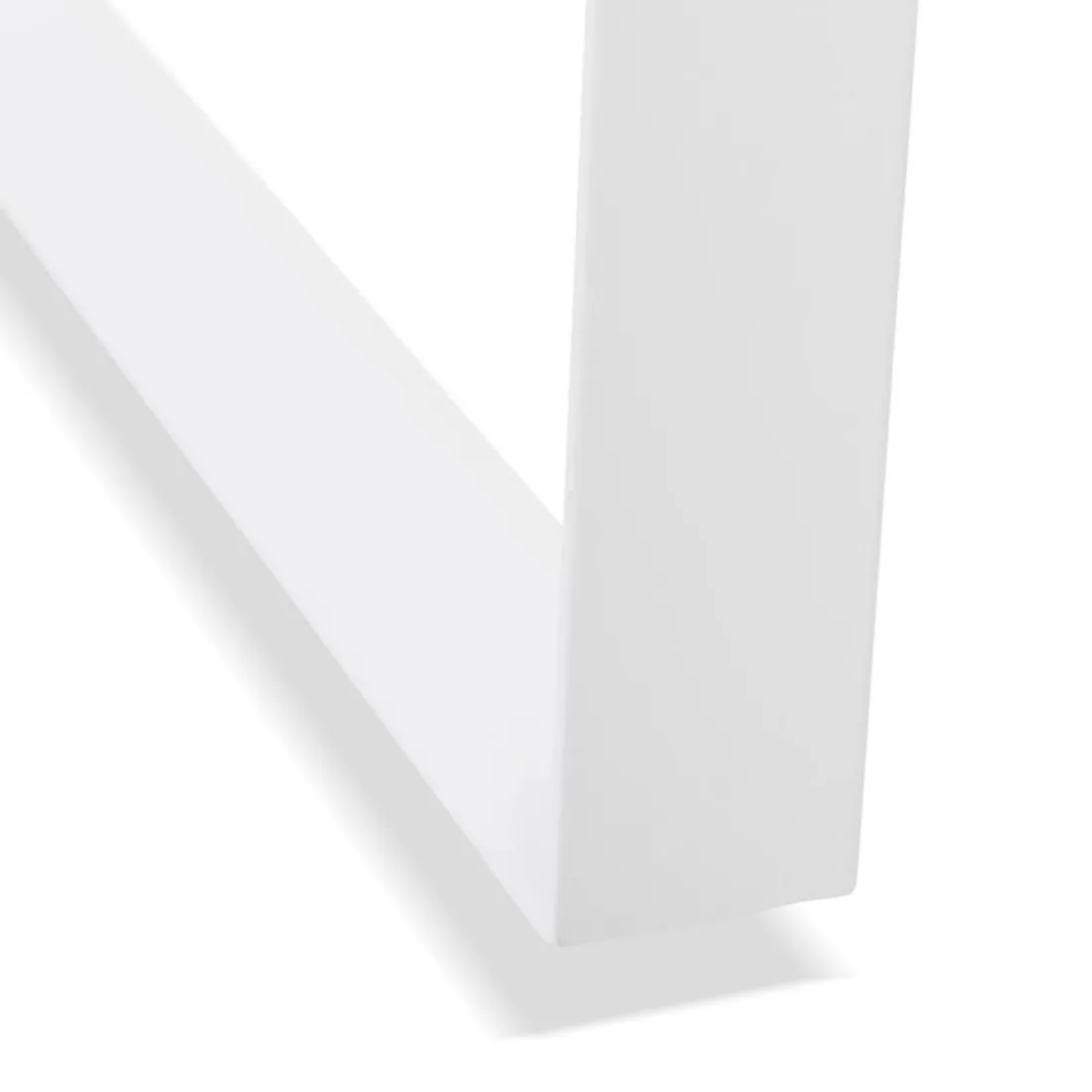 Table de réunion ou bureau bench 'BAKUS SQUARE' en bois finition naturelle et métal blanc