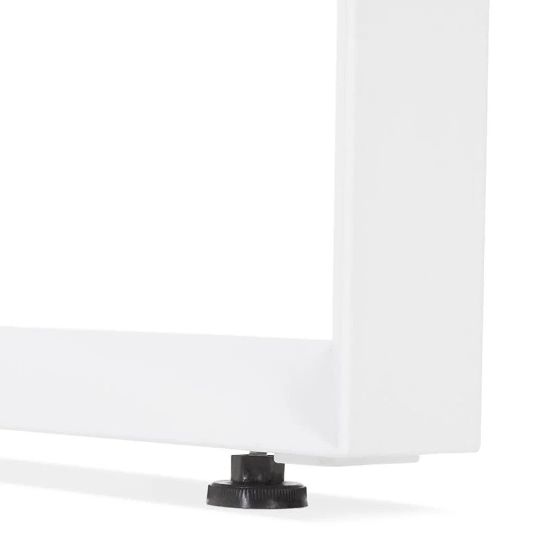 Table de réunion ou bureau bench 'BAKUS SQUARE' en bois finition naturelle et métal blanc