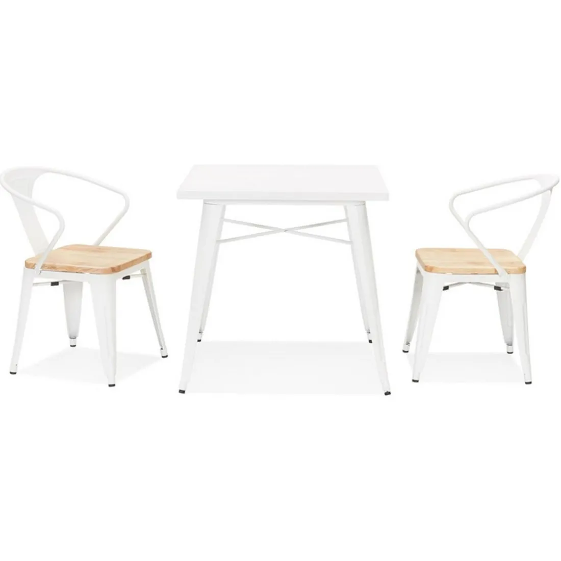 Table De Salle à Manger Blanche Design COLOC Style Industriel