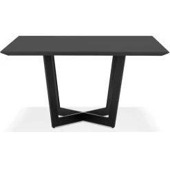 Table de salle à manger carrée 'ANITA' en bois et métal noir