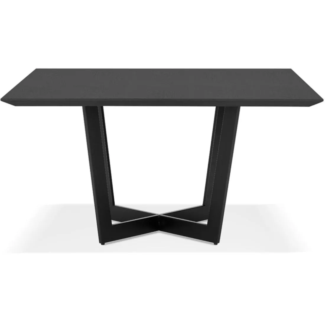 Table de salle à manger carrée 'ANITA' en bois et métal noir