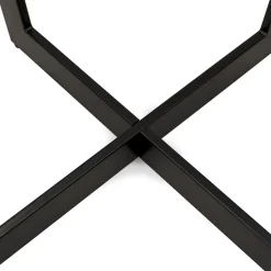 Table de salle à manger carrée 'ANITA' en bois et métal noir