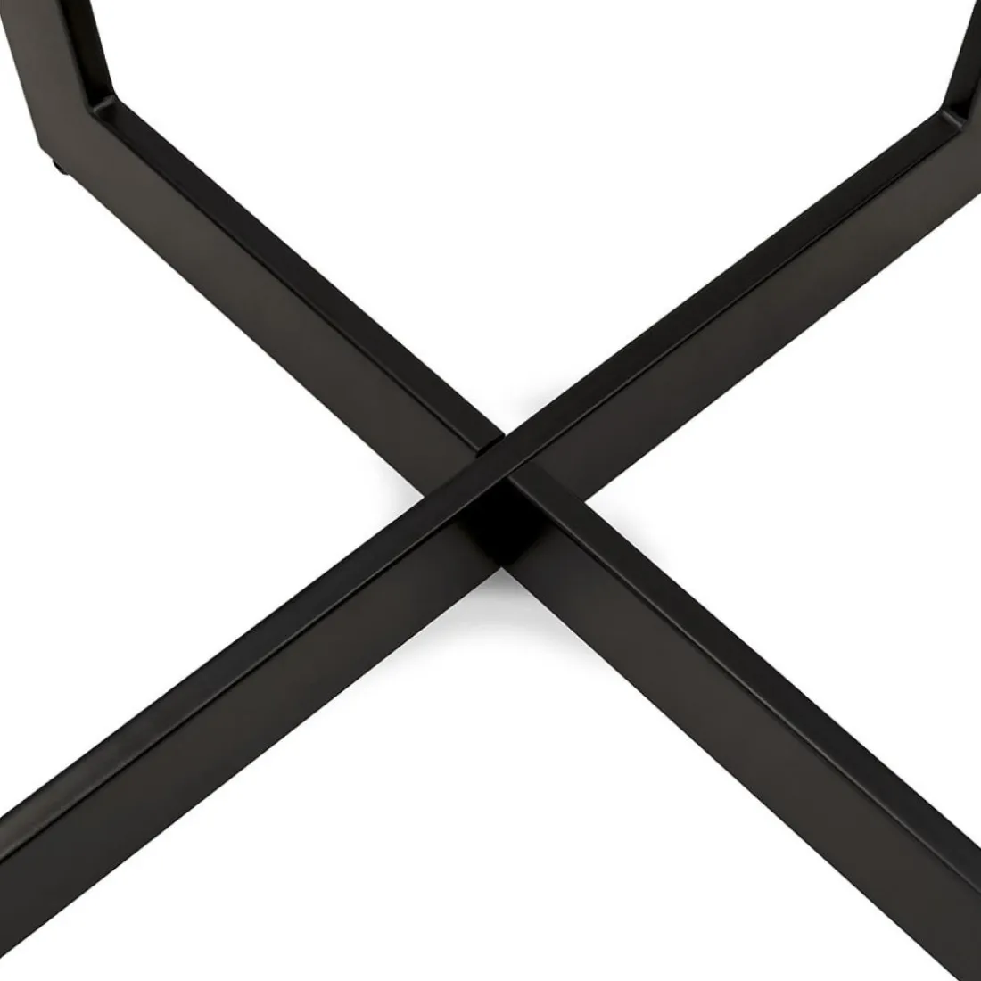 Table de salle à manger carrée 'ANITA' en bois et métal noir