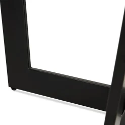 Table de salle à manger carrée 'ANITA' en bois et métal noir