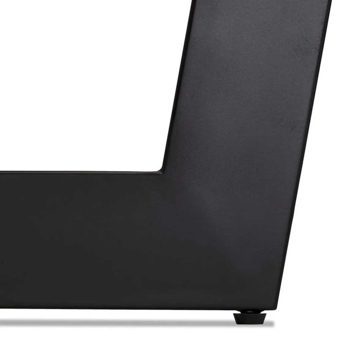 Table de salle à manger ronde 'LULU' en bois finition naturelle et métal noir