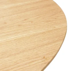 Table de salle à manger ronde 'LULU' en bois finition naturelle et métal noir