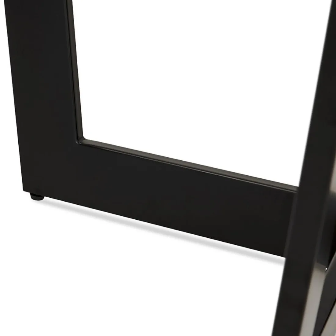 Table de salle à manger ronde 'LULU' en bois finition naturelle et métal noir