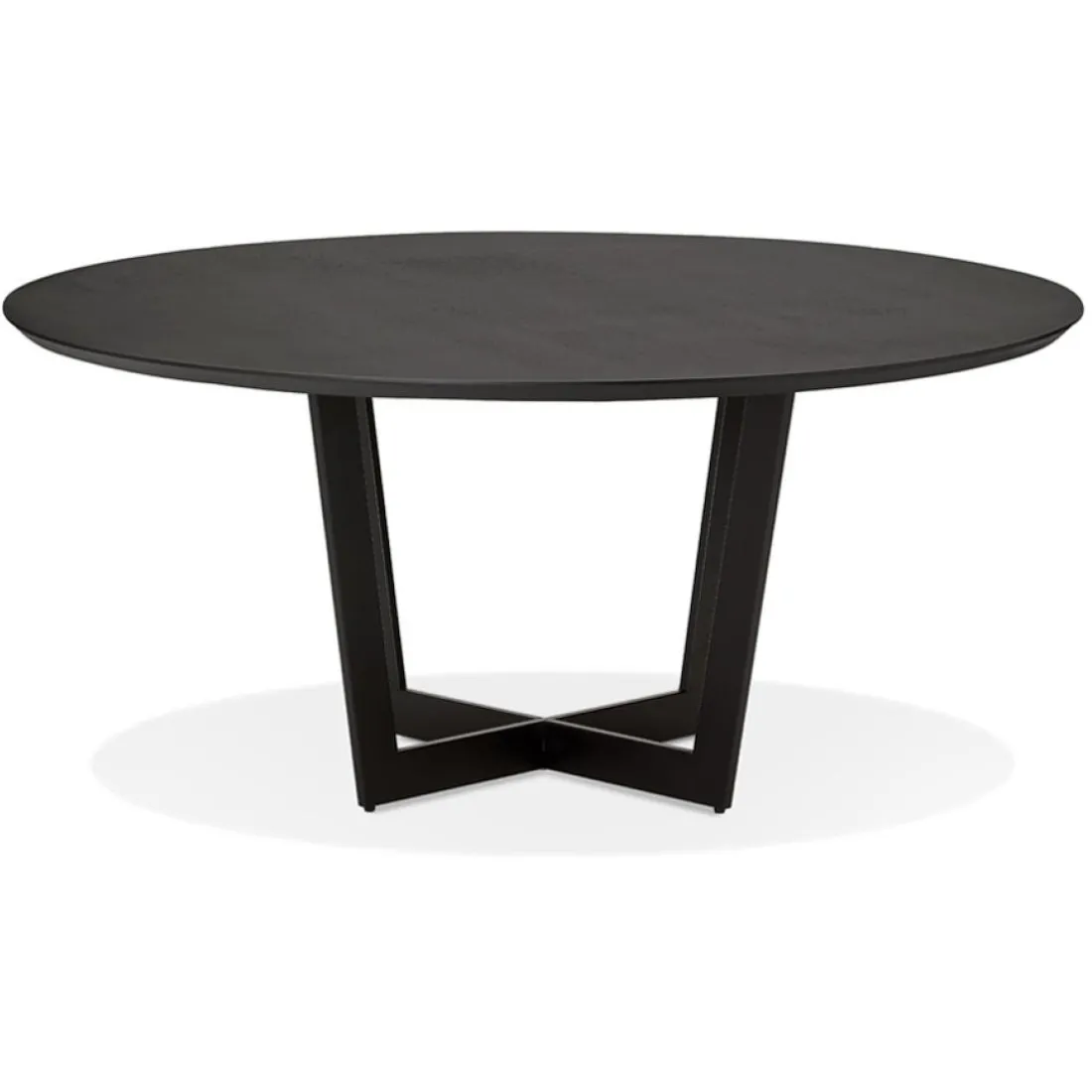 Table de salle à manger ronde 'LULU' en bois et métal noir