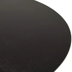 Table de salle à manger ronde 'LULU' en bois et métal noir