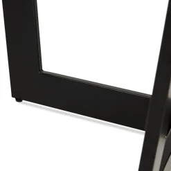 Table de salle à manger ronde en bois et métal noir