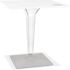 Table de terrasse carrée 'LIMPID' blanche intérieur et extérieur