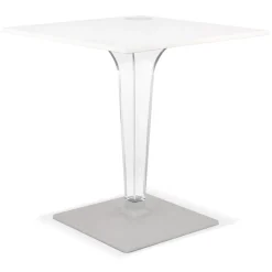 Table de terrasse carrée 'LIMPID' blanche intérieur et extérieur