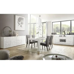 Table extensible 180x90 cm PRISMA laqué blanc brillant