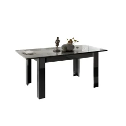Table extensible 137x90 MIRO laqué gris brillant