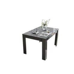 Table extensible 137x90cm PRISMA laqué anthracite brillant