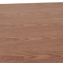 Table haute design en bois finition Noyer avec pied en métal noir