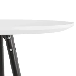 Table haute, Mange-debout rond 'GALA' en bois blanc et pieds noirs