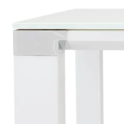 Table haute ou bureau haut 'XLINE HIGH TABLE' en verre blanc