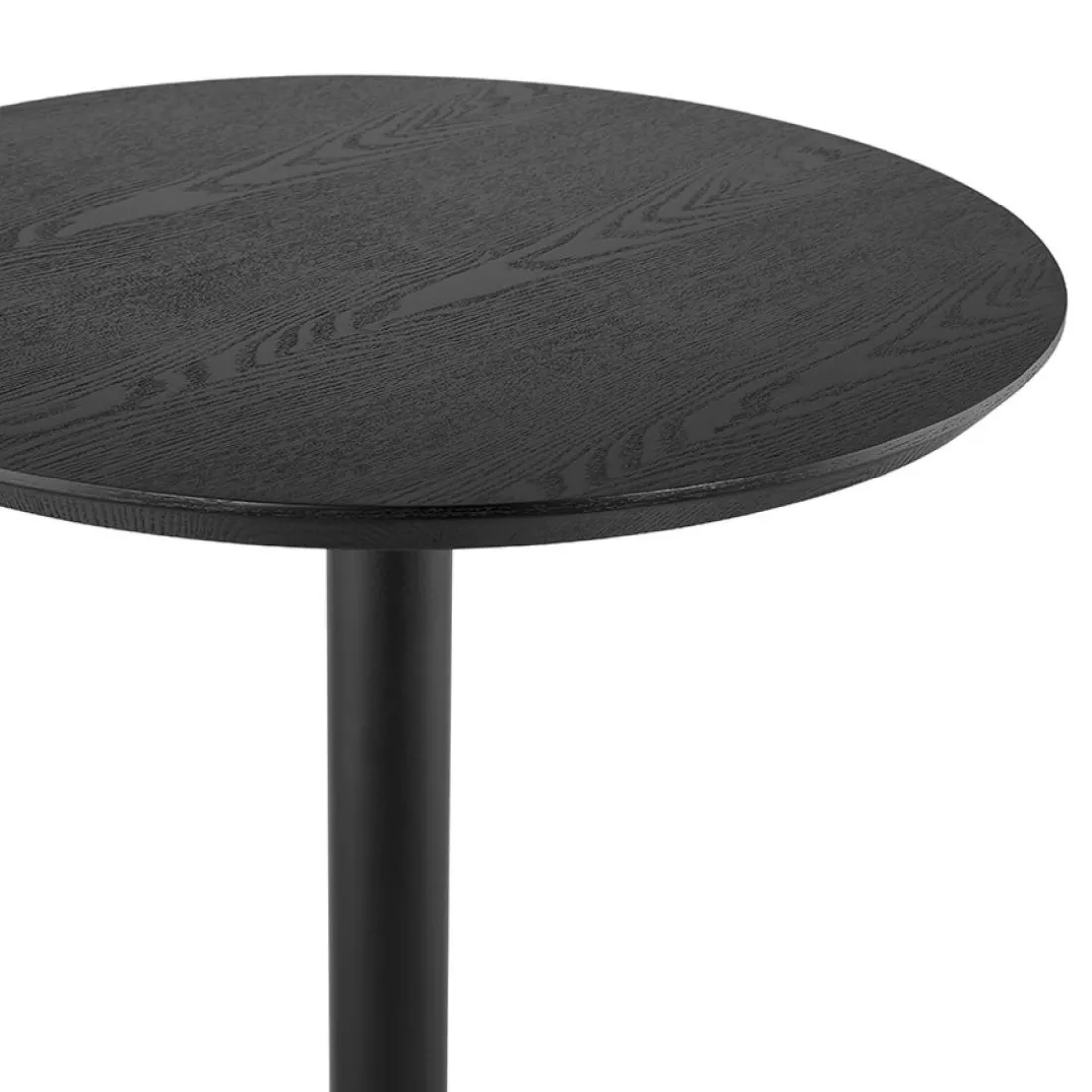 Table haute ronde 'TAMAGO' en bois et métal noir