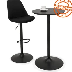 Table haute ronde 'TAMAGO' en bois et métal noir