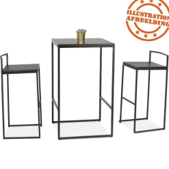 Table haute style industriel 'ORTOS' noire idéale pour les professionnels